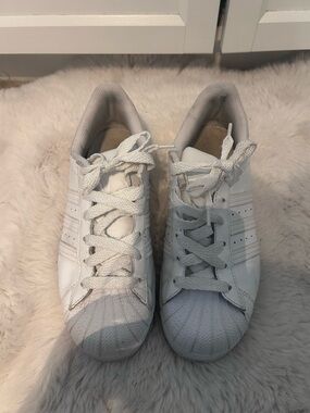 adidas all White Superstar Sneakers